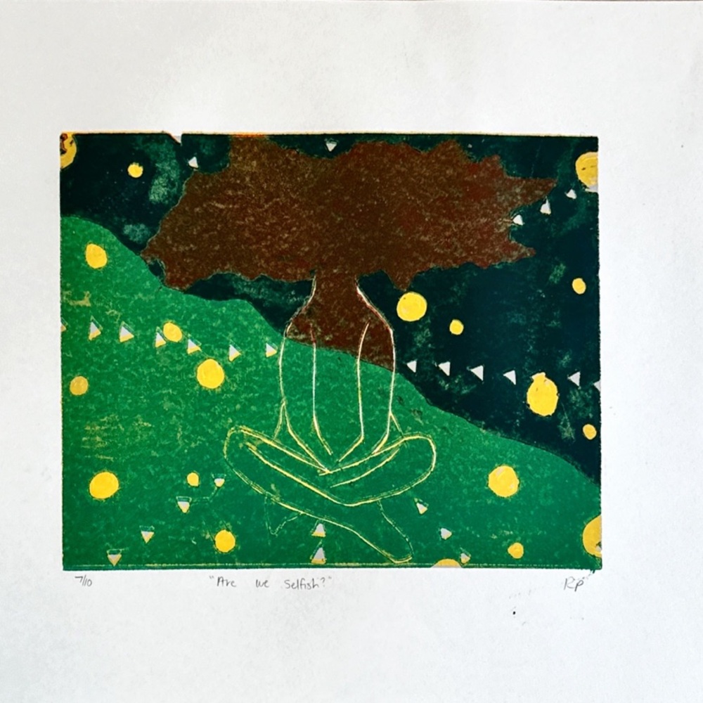 Abstract Green and Yellow Art Print